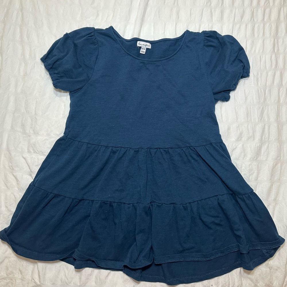 love, Fire Blue Ruffle Blouse